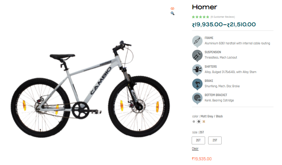 Cambio Homer 26T MTB cycles